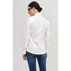 Camisa Cuello Kent Slim Fit Monza 02041 en blanco, vista posterior