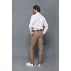 Camisa Cuello Mao Regular Fit Monza 02042 en blanco, vista posterior