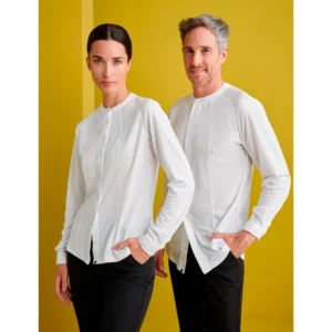 Camisa Punto Slim Fit Monza 02137 en blanco, vista frontal