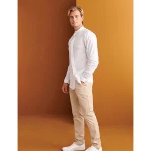 Pantalón Chino Slim Fit Monza 04019 en arena, vista lateral