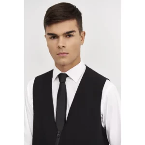 Camisa Cuello Italiano Slim Fit Monza 02141 en blanco, vista frontal