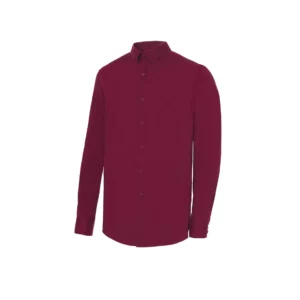 Camisa Cuello Italiano Slim Fit Monza 02141 en granate, vista frontal