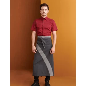 Delantal Francés Cerrado Denim Monza 06428 en gris medio, vista frontal