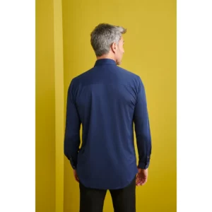 Camisa Polera Regular Fit Monza 02143 en marino, vista posterior