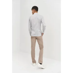 Camisa Estampada Cuello Mao Slim Fit Monza 02145 en estampado pequeño, vista posterior