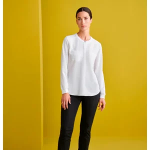 Blusa Fluída Regular Fit Monza 02245 en blanco, vista frontal