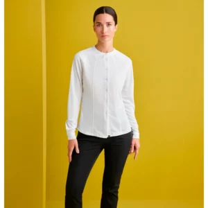 Camisa Punto Slim Fit Monza 02253 en blanco, vista frontal