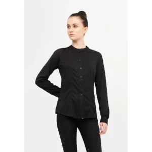 Camisa Punto Slim Fit Monza 02253 en negro, vista frontal