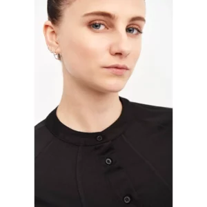 Camisa Punto Slim Fit Monza 02253 en negro, vista detalle