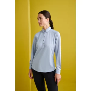 Camisa Polera Regular Fit Monza 02259 en celeste, vista lateral