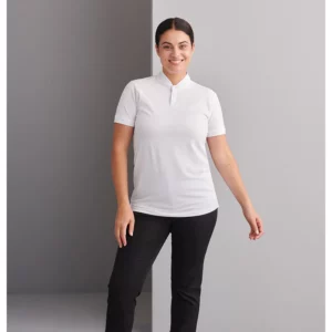 Polo Cuello Mao Regular Fit Monza 03013 en blanco, vista frontal