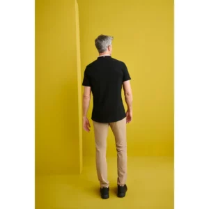 Polo Regular Fit Monza 03015 en negro, vista posterior