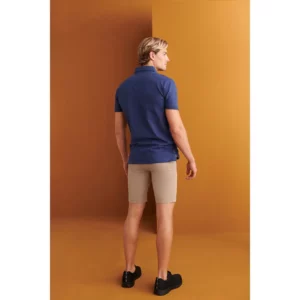 Polo Cuello Camisero Regular Fit Monza 03034 en marino, vista posterior