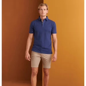 Polo Cuello Camisero Regular Fit Monza 03034 en marino, vista frontal