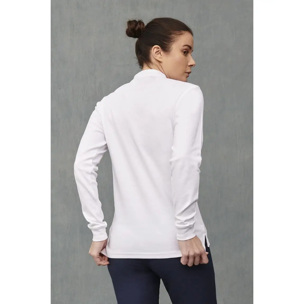 Polo Cuello Mao y Cremallera Regular Fit Monza 03035 6 Polo Cuello Mao y Cremallera Regular Fit Monza 03035 en blanco, vista posterior
