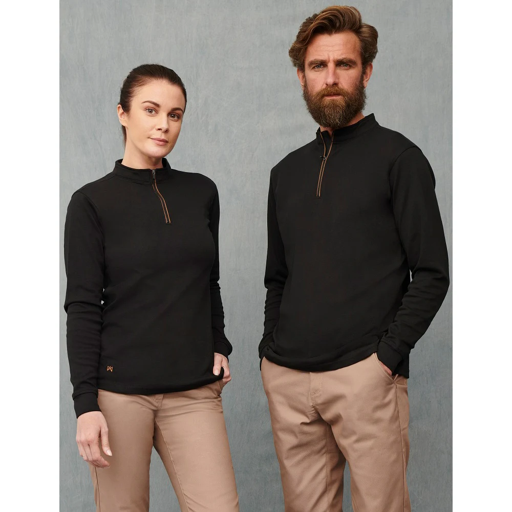 Polo Cuello Mao y Cremallera Regular Fit Monza 03035 1 Polo Cuello Mao y Cremallera Regular Fit Monza 03035 en negro, vista frontal