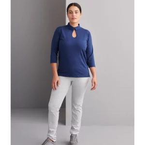 Polo Escote Lágrima Slim Fit Monza 03036 en marino, vista frontal