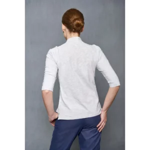 Camiseta Cuello Caja Slim Fit Monza 03037 en gris claro, vista posterior