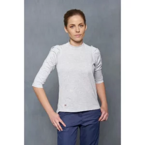 Camiseta Cuello Caja Slim Fit Monza 03037 en gris claro, vista frontal