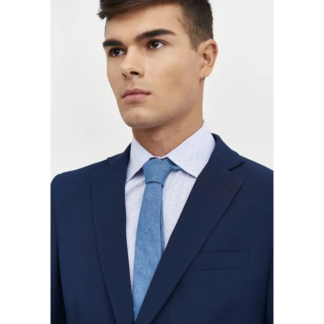Corbata Estrecha Denim Monza 03313 1 Corbata Estrecha Denim Monza 03313 en dénim azul, vista frontal