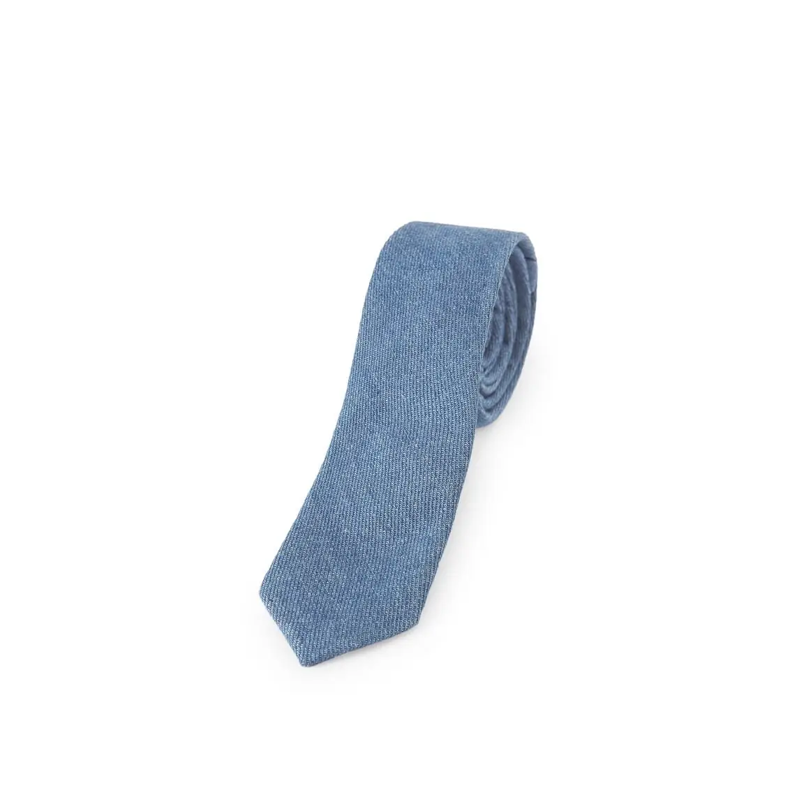 Corbata Estrecha Denim Monza 03313 3 Corbata Estrecha Denim Monza 03313 en dénim azul, vista frontal