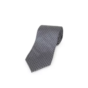 Corbata Estampado Geométrico Monza 03319 en marino blanco geométrico, vista frontal