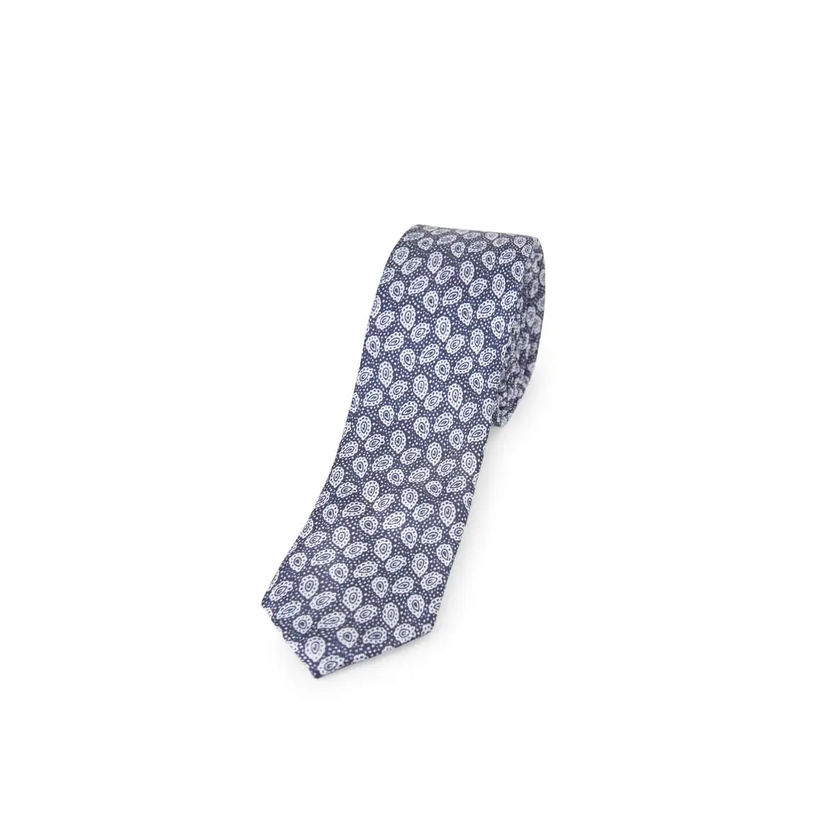 Corbata Estampada Paramecios Monza 03320 2 Corbata Estampada Paramecios Monza 03320 en paramecios marino blanco, vista frontal