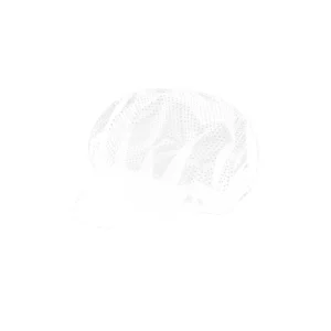 Cofia Visera Monza 04004 en blanco, vista frontal
