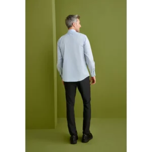Camisa Cuello Italiano Regular Fit Monza 02030 en celeste, vista posterior