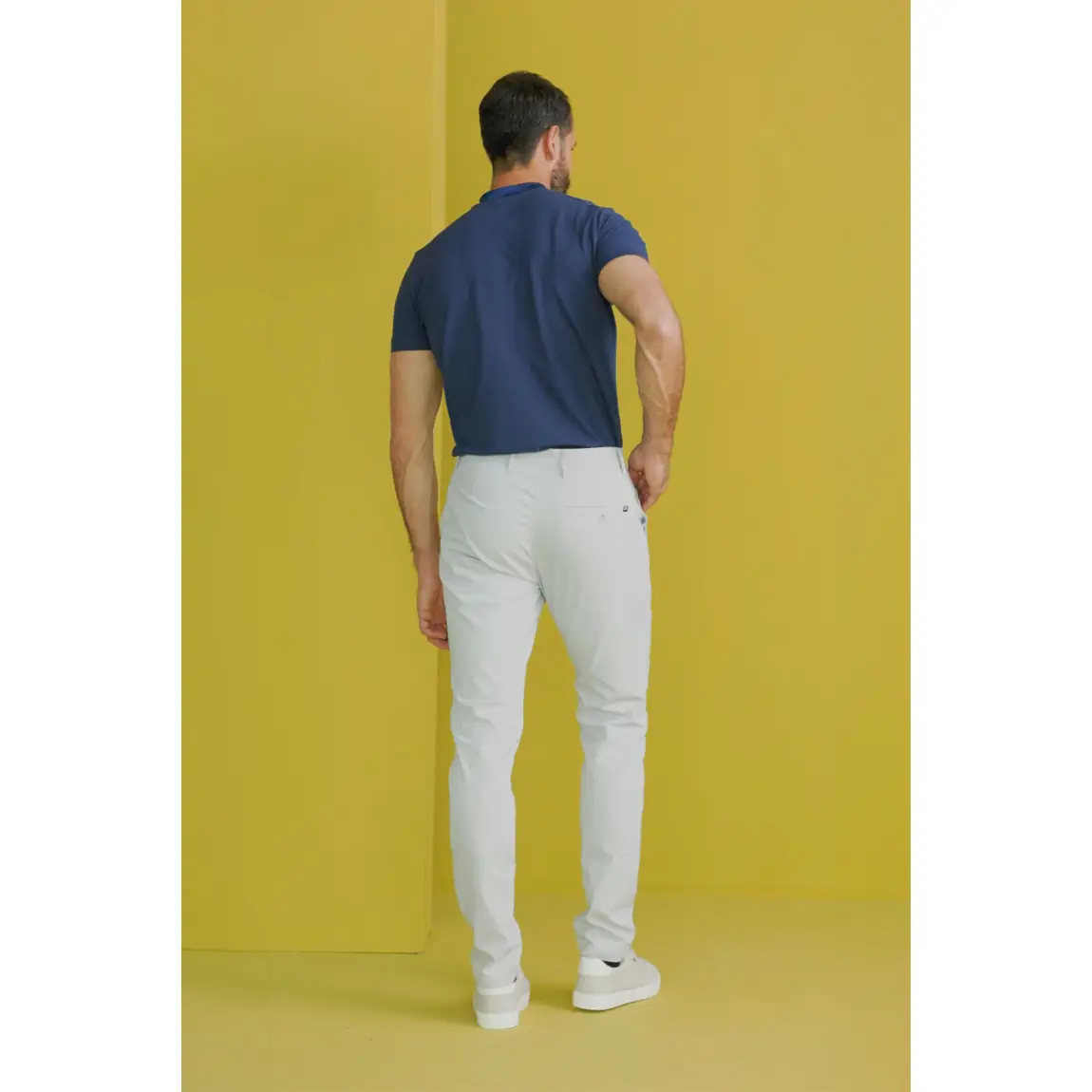 Polo Cuello Mao y Cremallera Regular Fit Monza 03023 3 Polo Cuello Mao y Cremallera Regular Fit Monza 03023 en marino, vista posterior