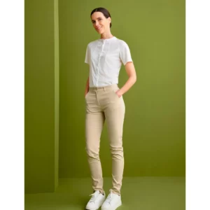 Pantalón Chino Slim Fit Monza 04020 en arena, vista frontal