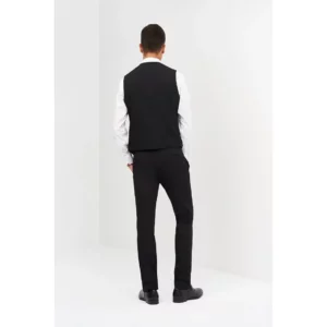 Pantalón de Vestir Slim Fit Monza 04021 en negro, vista posterior