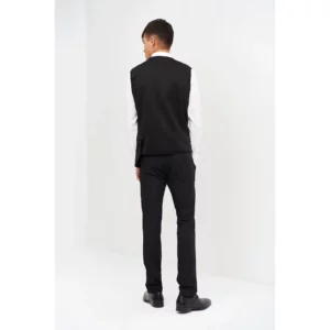 Chaleco Doble Capa Cerrado Regular Fit Monza 04031 en negro, vista posterior