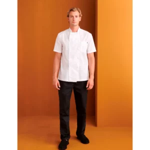 Chaquetilla Manga Corta Popelin Confort Fit Monza 04114 en blanco, vista frontal