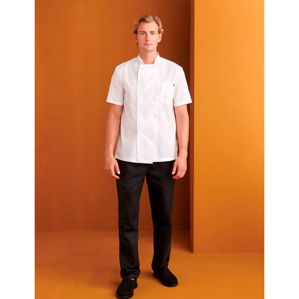 Pantalón Cocina Confort Fit Monza 04115 1 Chaquetilla Manga Corta Popelin Confort Fit Monza 04114 en blanco, vista frontal