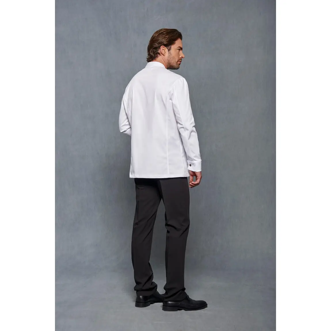 Chaqueta Cuello Tirilla Cruzado Regular Fit Monza 04147 2 Chaqueta Cuello Tirilla Cruzado Regular Fit Monza 04147 en blanco, vista posterior