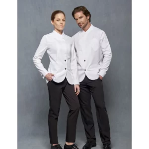 Chaqueta Cuello Tirilla Cruzado Regular Fit Monza 04147 en blanco, vista frontal