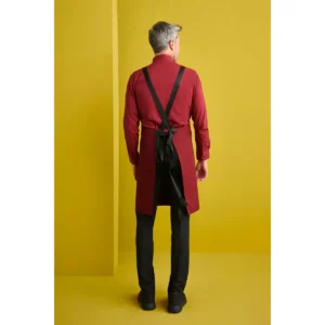 Camisa Cuello Italiano Slim Fit Monza 02141 en granate, vista posterior
