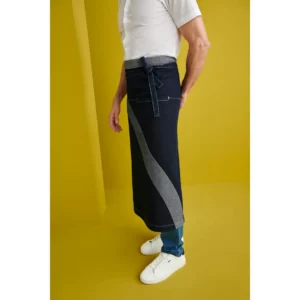 Delantal Francés Cerrado Denim Monza 06428 en dénim azul, vista lateral