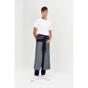 Delantal Francés Abierto Denim Monza 06429 en dénim azul, vista frontal