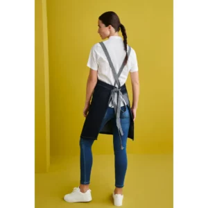 Delantal Peto Denim Monza 06430 en dénim azul, vista posterior