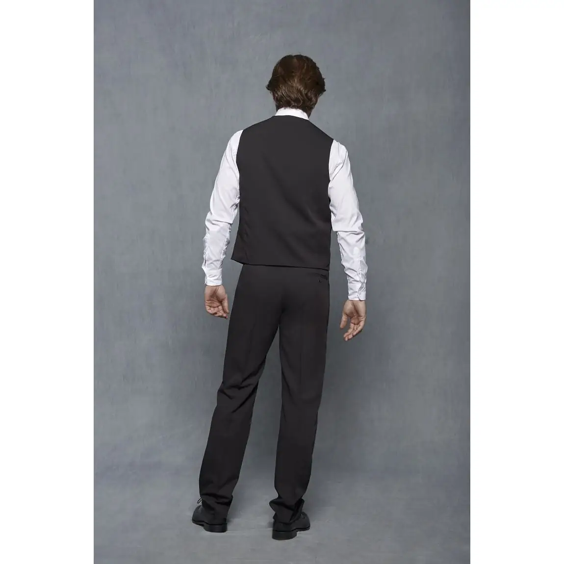 Chaleco Solapa Estrecha Regular Fit Monza 00664 2 Chaleco Solapa Estrecha Regular Fit Monza 00664 en negro, vista posterior