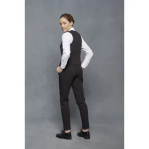 Chaleco Solapa Estrecha Slim Fit Monza 00764 en negro, vista posterior