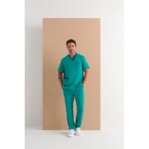 Casaca sanitaria hombre Monza Aquila 21.24 - Verde pizarra - frontal con persona