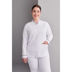 Chaqueta de farmacia Monza Caelum 12.26 en blanco esmalte, vista frontal