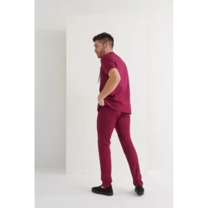 Pantalón sanitario hombre Monza Centaurus 11.02 - Frambuesa - posterior con persona