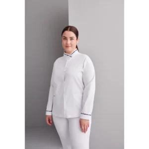 Chaqueta de farmacia Monza Columba 12.26 en blanco esmalte, vista frontal