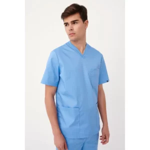 Casaca sanitaria unisex Monza Drago 23.24 - Celeste - frontal con persona