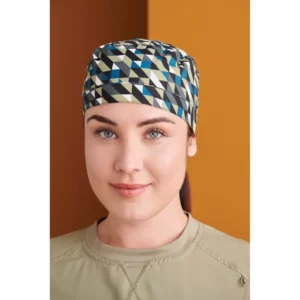 Gorro de quirófano Monza Grus 05.44 en negro geométrico, vista frontal