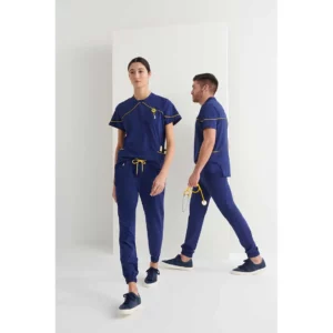 Pantalón sanitario hombre Monza Hydra 11.02 - Marino - lateral con personas